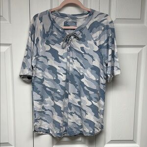 Sonoma Blue and White Camo Short Sleeve Tee, Size Lg
